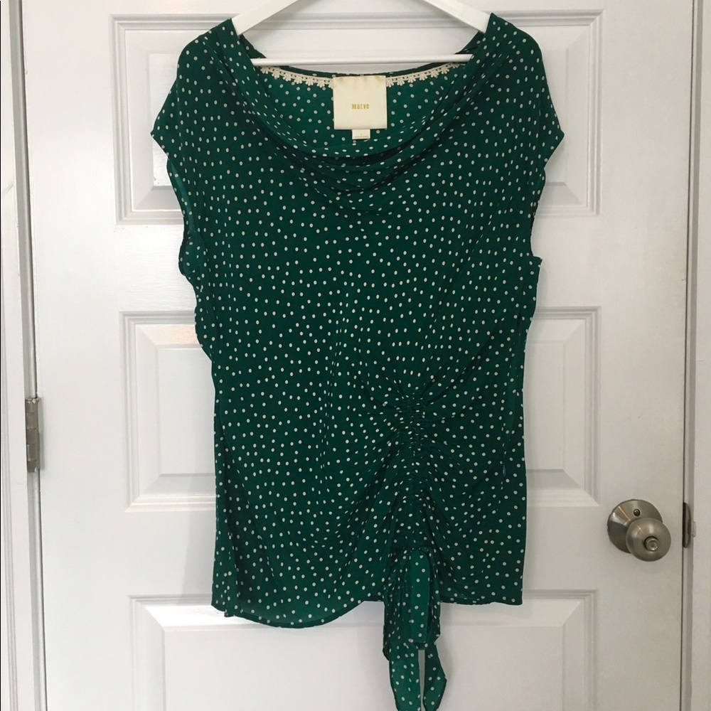 Maeve Anthropologie silk cowl neck top
