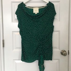 Maeve Anthropologie silk cowl neck top