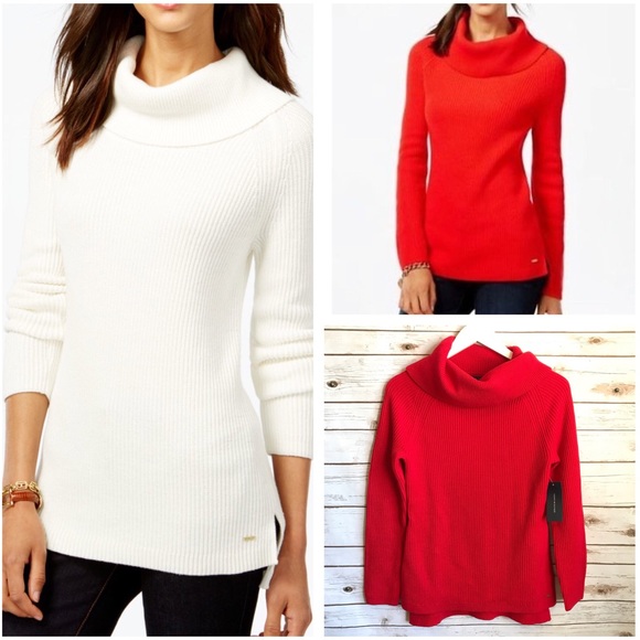 NWT TOMMY HILFIGER Ribbed Cowl Neck Sweater - Picture 2 of 8