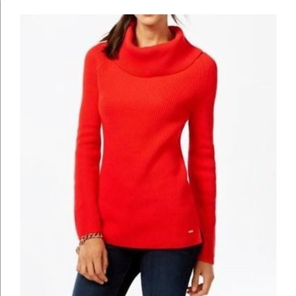 NWT TOMMY HILFIGER Ribbed Cowl Neck Sweater - Picture 3 of 8