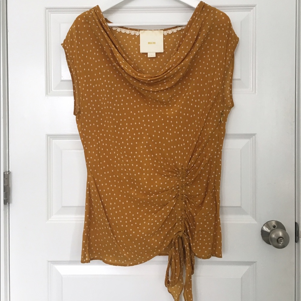 Maeve Anthropologie Silk Cowl Neck Top