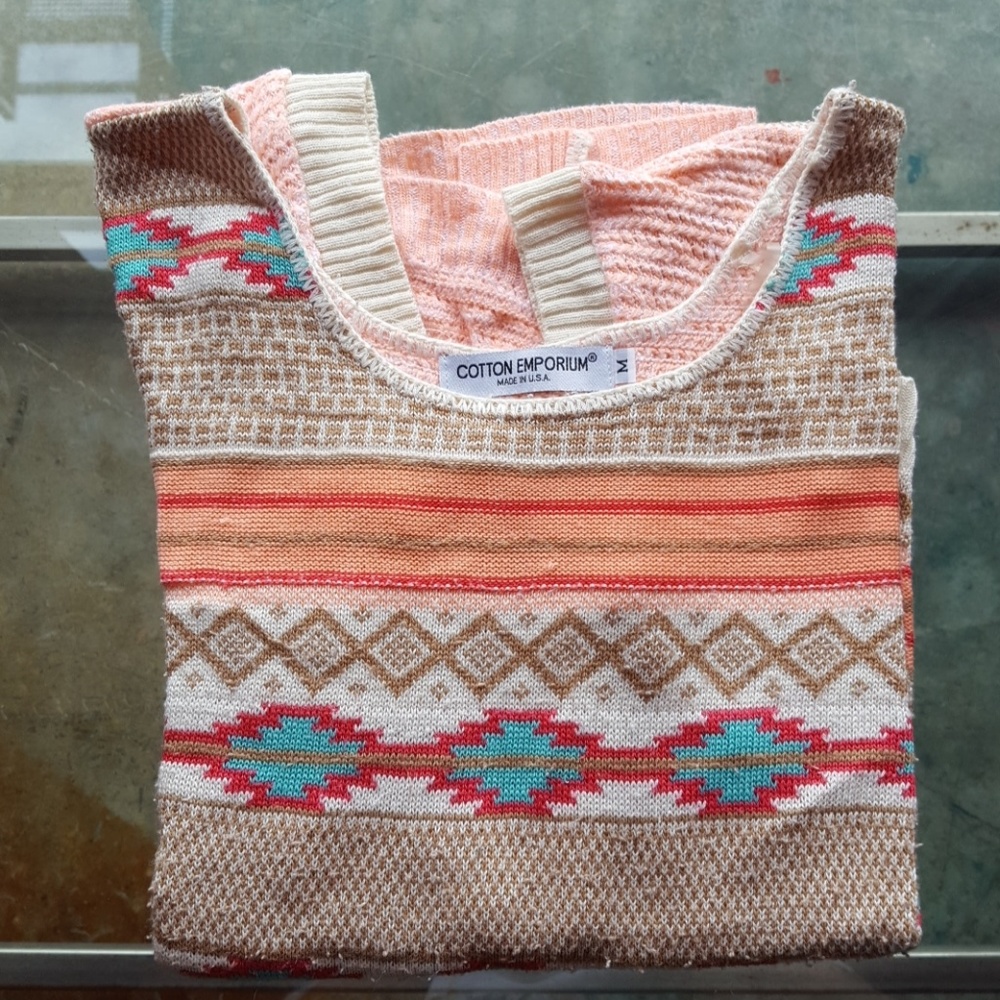Aztec short sleeve sweater