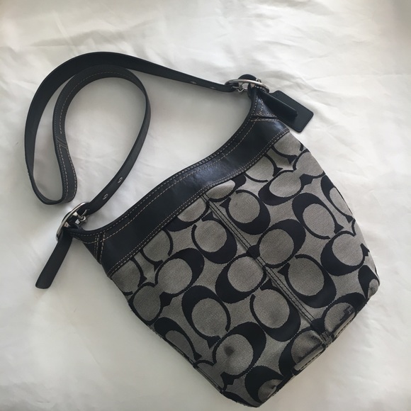 Coach Handbags - Coach Black and Tan Purse