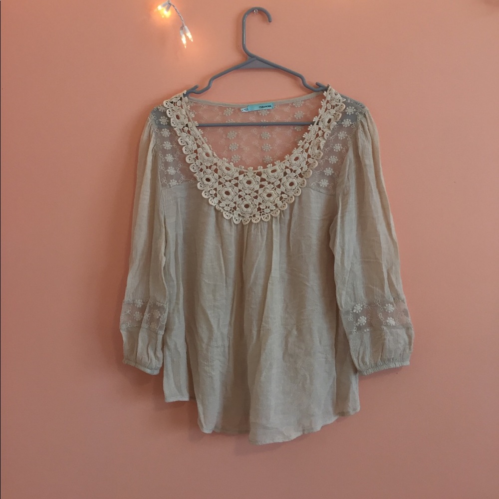 off white lace blouse