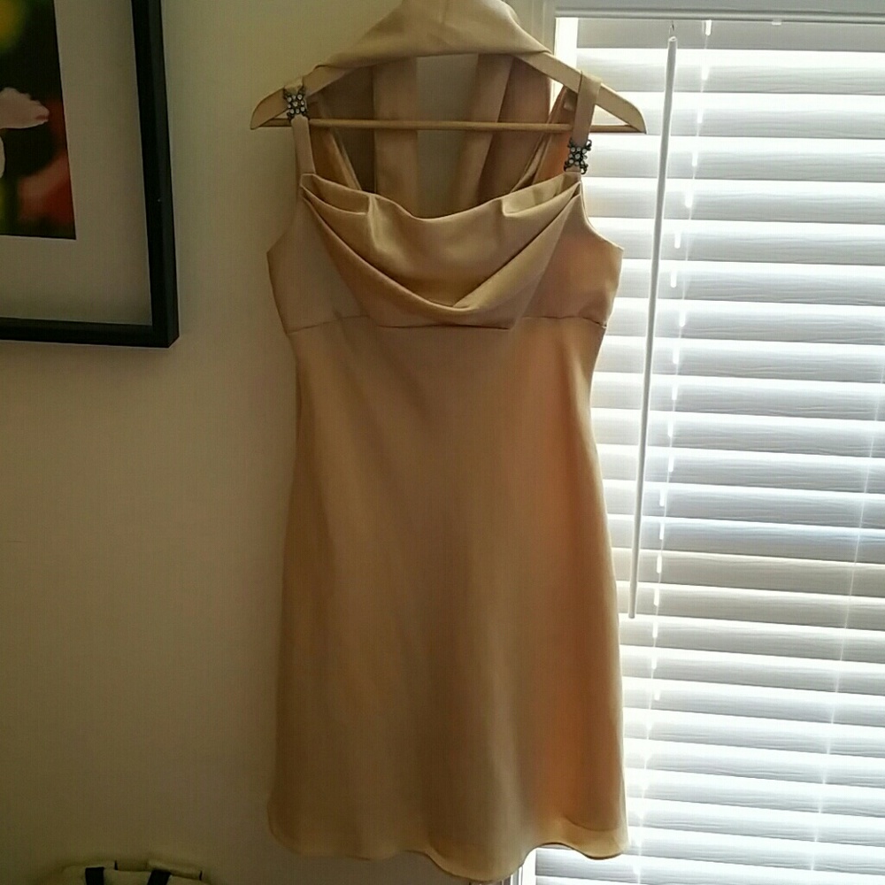 Gold/champagne satin formal dress