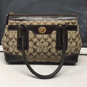 Coach Hampton 11062 Signature Satchel Jacquard