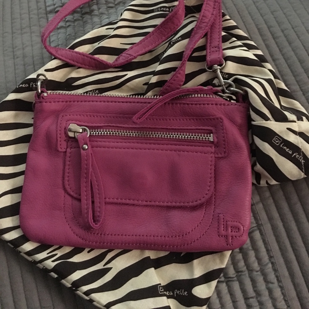 Linea pelle crossbody pink handbag