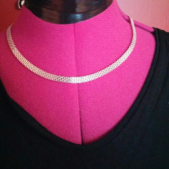 925 Sterling silver mesh necklace, 18 in x 1/4 in - Picture 2 of 6