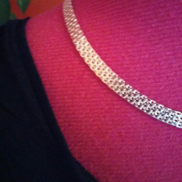 925 Sterling silver mesh necklace, 18 in x 1/4 in - Picture 3 of 6