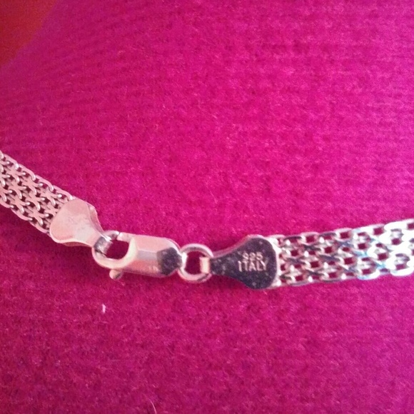 925 Sterling silver mesh necklace, 18 in x 1/4 in - Picture 4 of 6