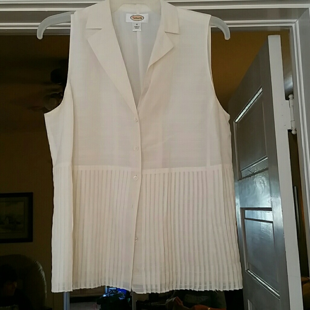 Talbots cream silk smock
