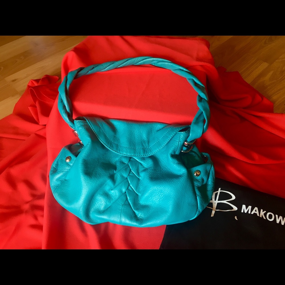 🔥B Makowsky turquoise leather shoulder bag 🔥