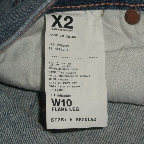 NWT X2 Express W10 Flare Leg Jeans 6 R - Picture 5 of 5
