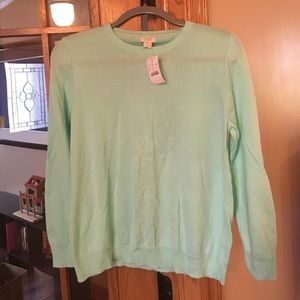 J crew light weight sweater! Mint green! Size M