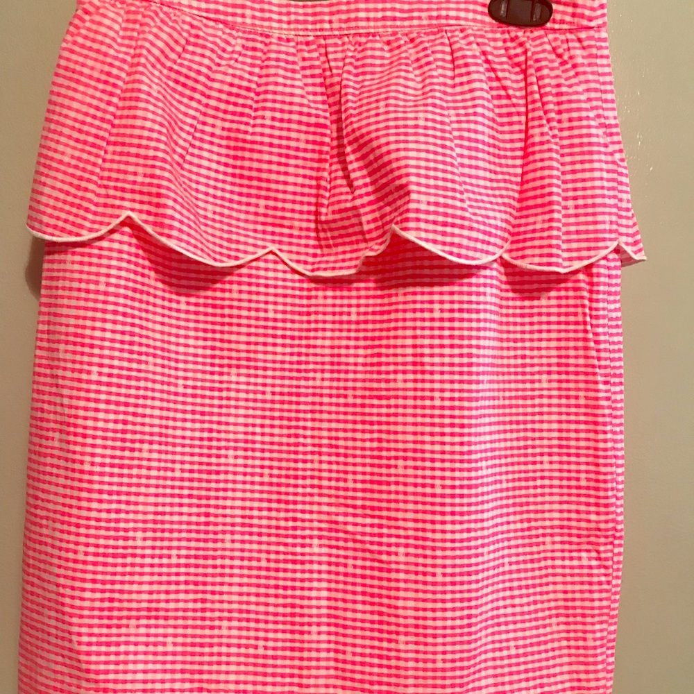 Fiesta Pink Gingham Peplum Skirt