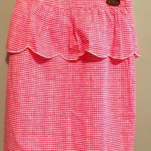 Fiesta Pink Gingham Peplum Skirt