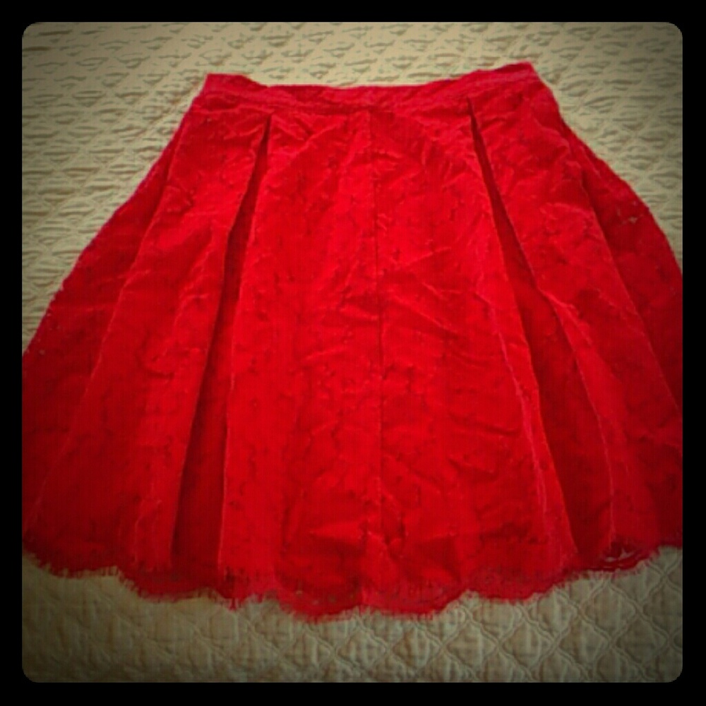 Red Midi Skirt