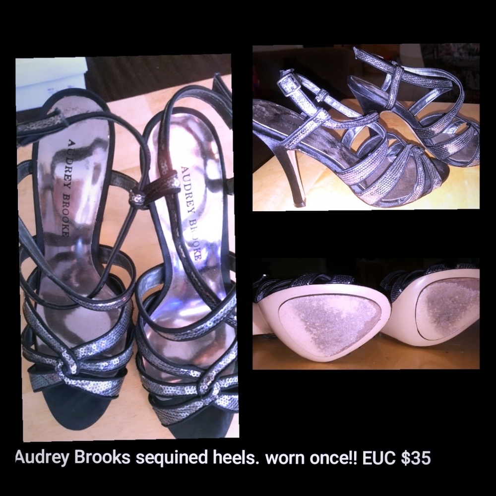 Audrey Brooks sequined sandal heels
