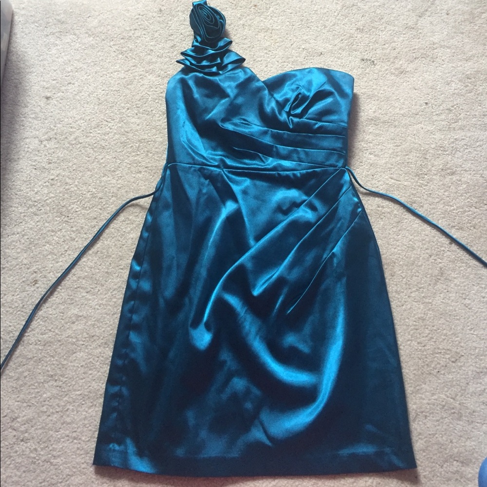 Metallic Teal Party Dress