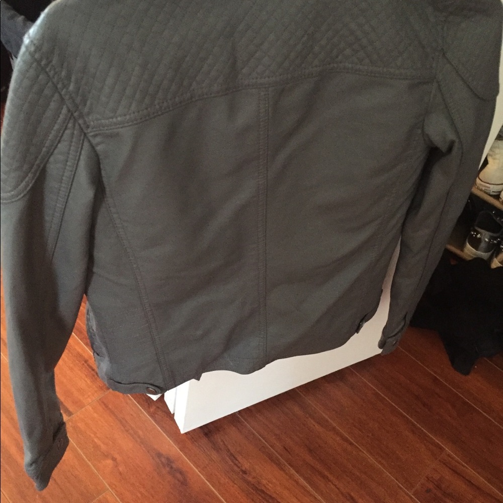 Gray faux leather jacket
