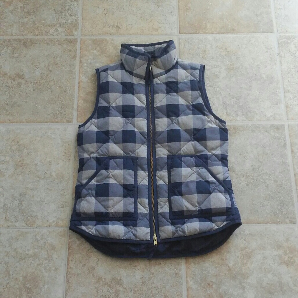 J. Crew buffalo plaid puffer vest