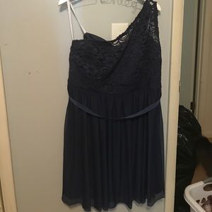 David’s bridal one shoulder dress lace top sz 20