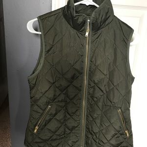 Quilted army green vest