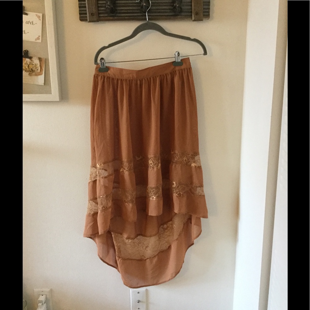 Sheer high low skirt