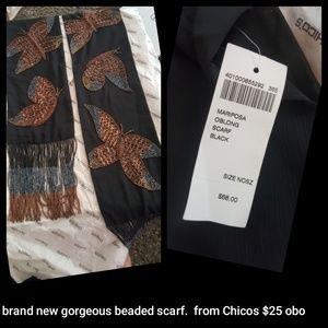 BNWT Chicos beautiful beaded scarf