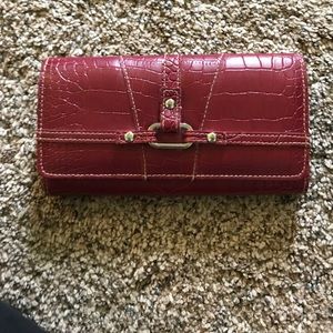 Faux leather red wallet.