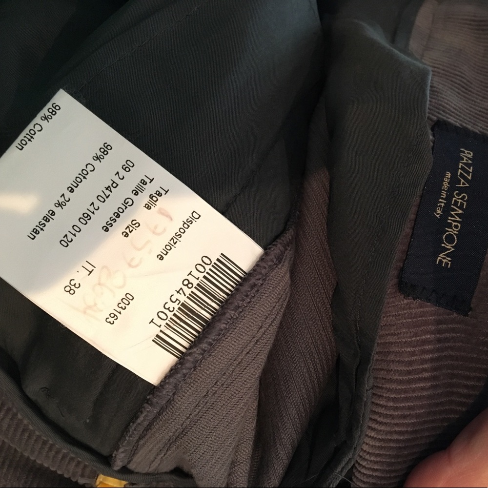 ๐ฅHP๐ฅ๐ฎ๐น Piazza Sempione gray corduroy pants - Picture 8 of 8