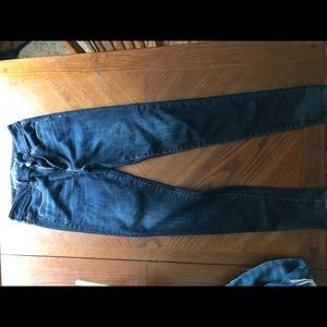 AMERICAN EAGLE HIGH RISE DARK DENIM SIZE 8 LONG