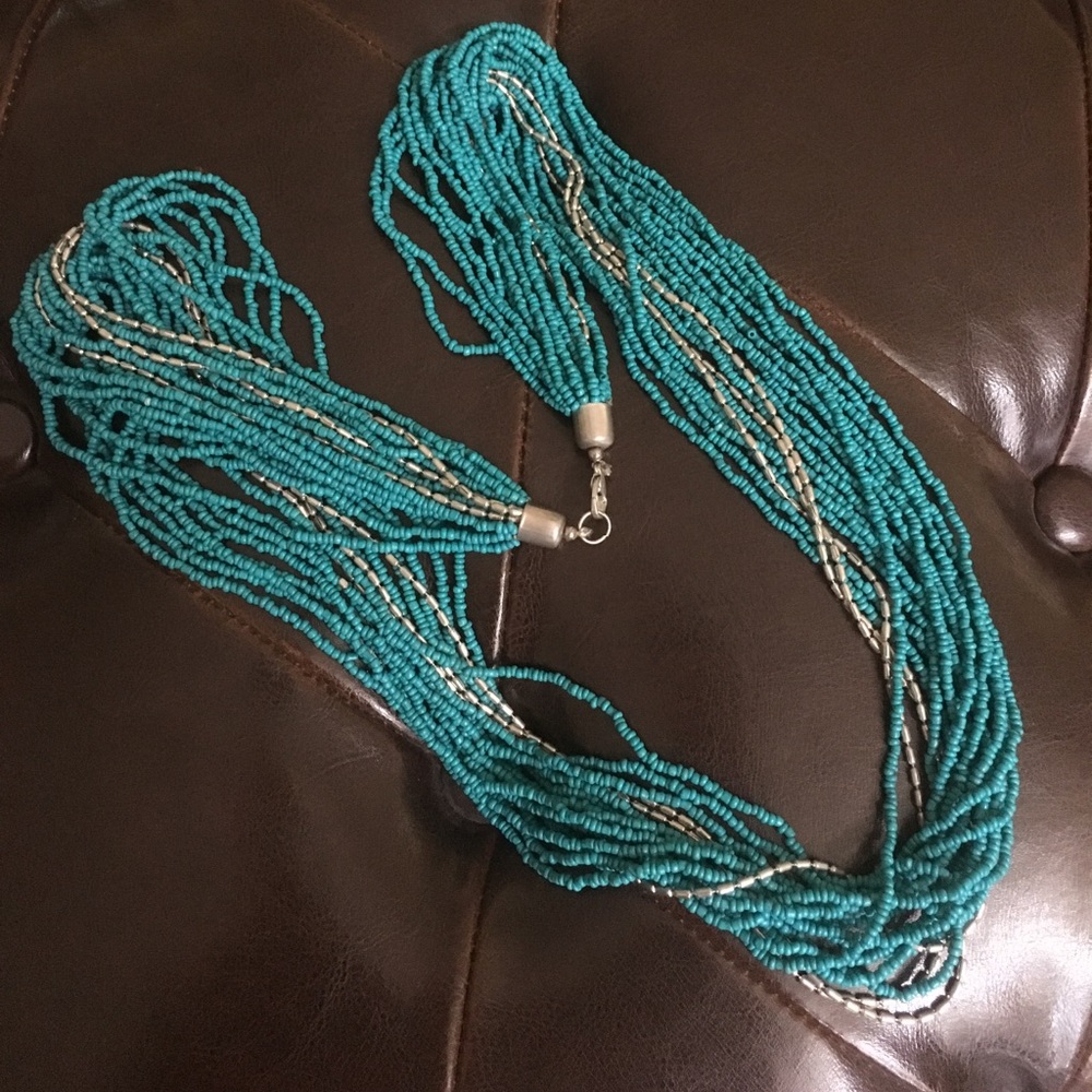 Vintage Multi-strand Turquoise/Silver Necklace