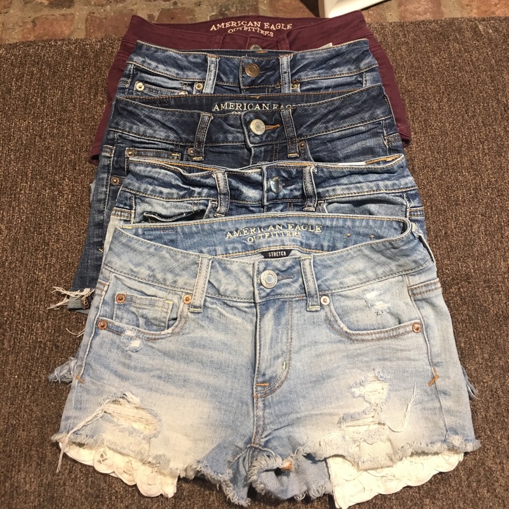 5 pairs of American eagle shorts size 0/00
