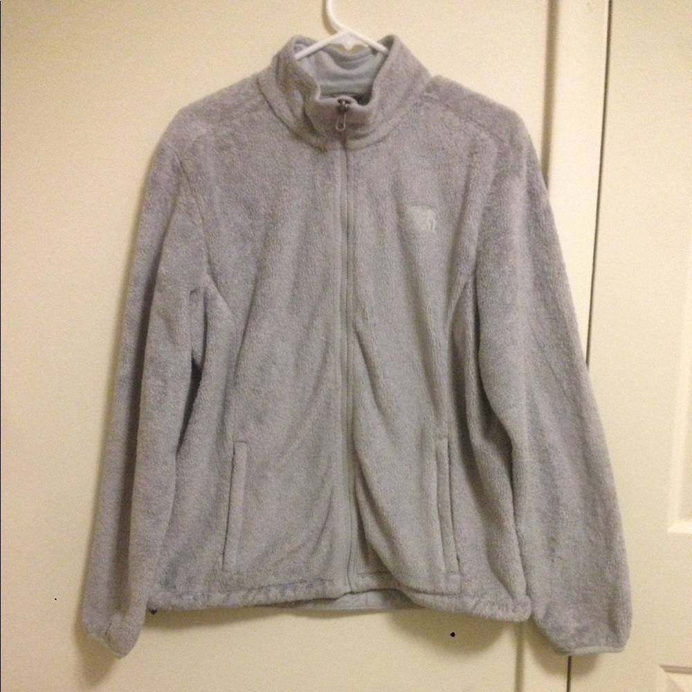 Women's L grey plush North Face jacket