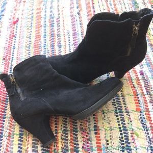 Paul Green black suede ankle boots