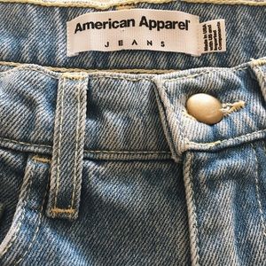 American Apparel light wash denim shorts