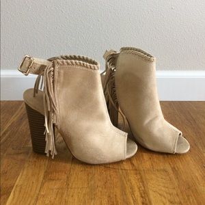 Peep Toe Bootie with Fringe