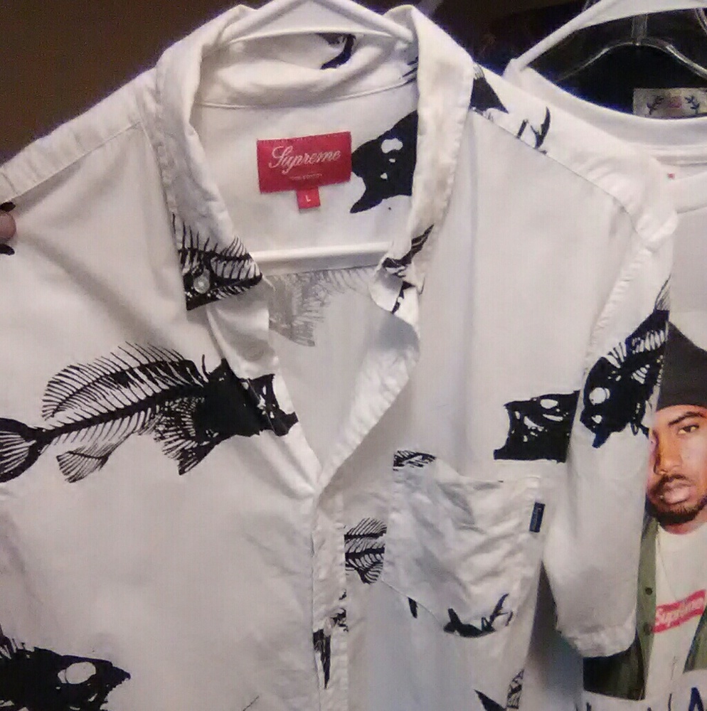 #Supreme fish button up