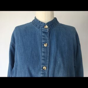 Medium Dark Denim Shirt collarless