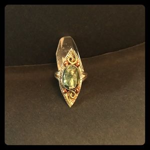 Gorgeous Seraphinite Ring 925 Silver 7/7.5