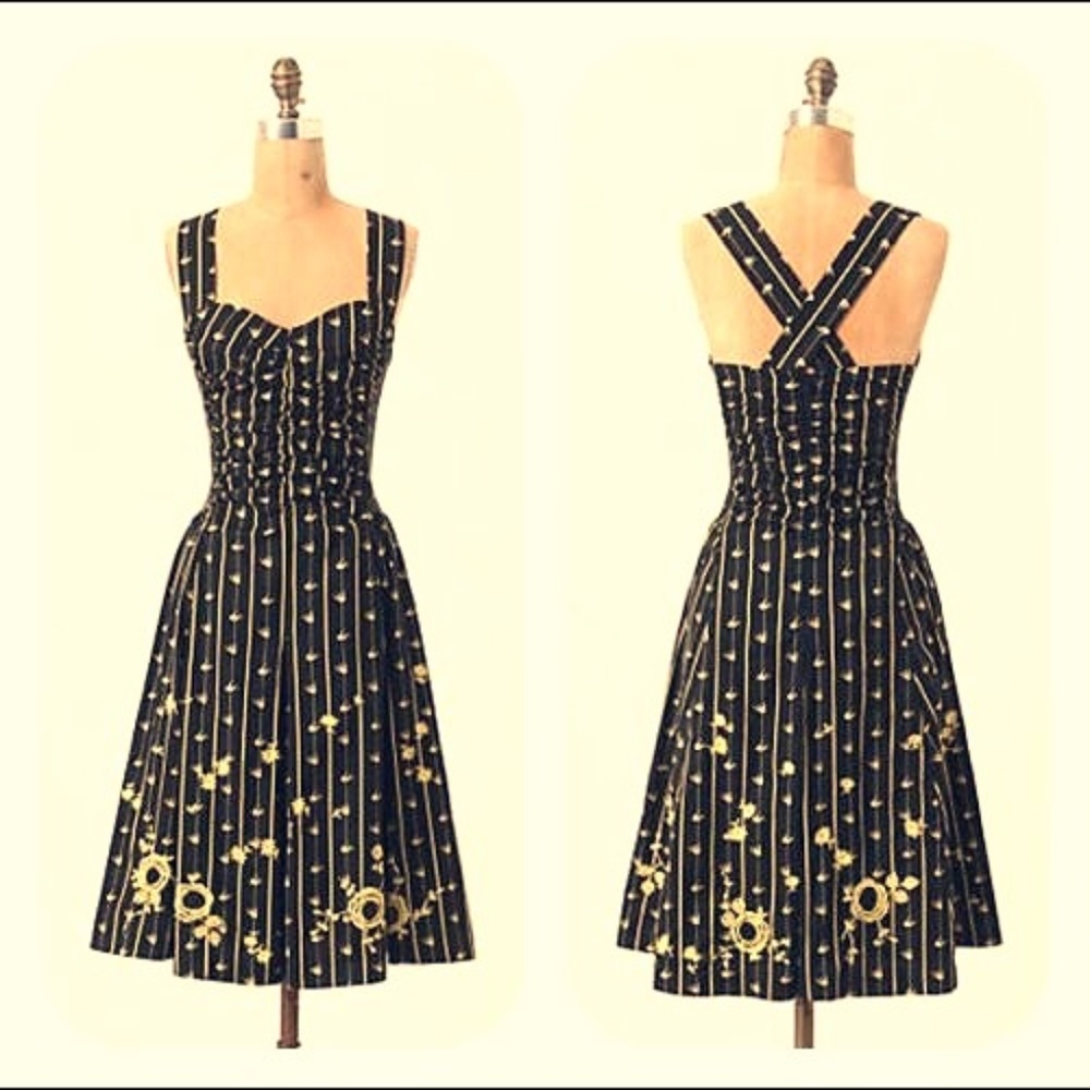 MOULINETTE SOEURS Anthro Rouched Martins Dress NWT