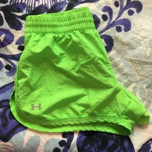 Women's neon green under armour shorts