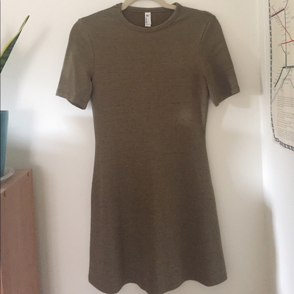 AA freckled olive green dress size small