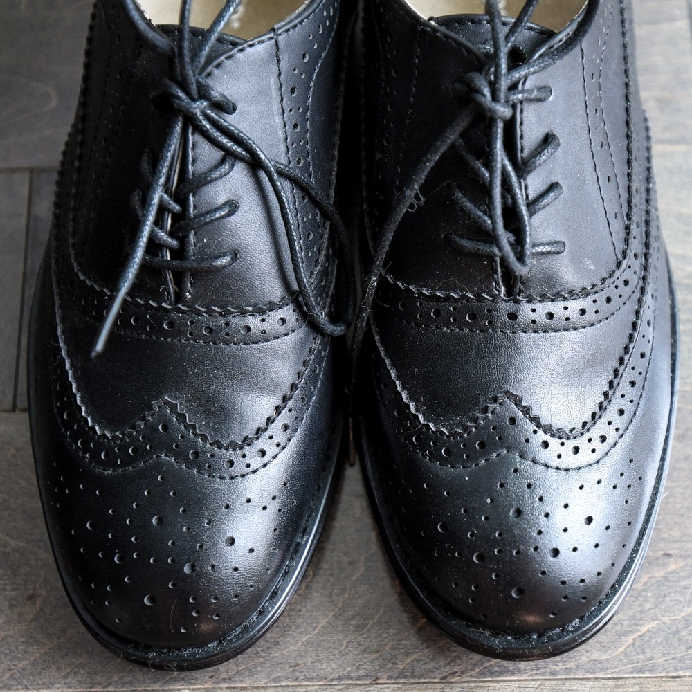 Black Oxfords with Laser Cut Details