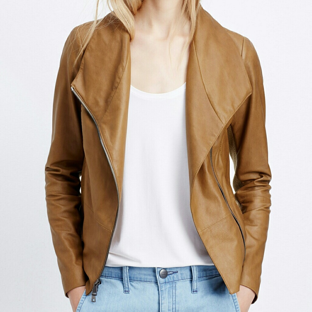 NWT VINCE Scuba Leather Jacket