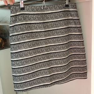 Loft Black and White Striped Skirt
