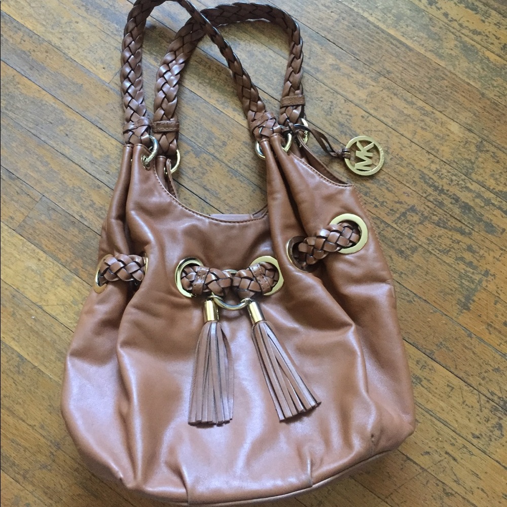 Michael kora brown leather purse