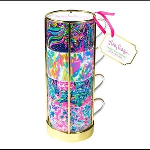 BRAND NEW Lilly Pulitzer cappuccino mug set of 4!