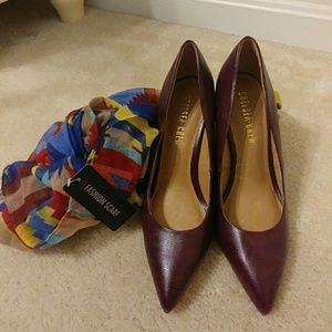 Burgundy Pumps by Chelsea Crew w/scarf